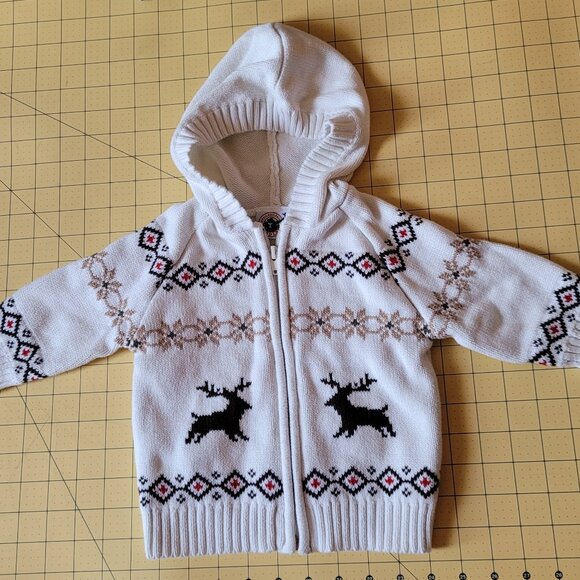 Cute Zip-up Hooded Sweater Jacket Boys or Girls Size 12 Months - Picture 1 of 3